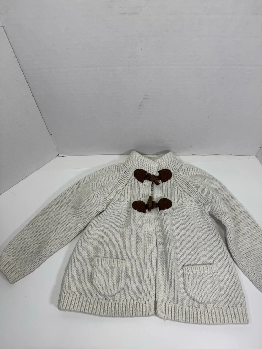 OshKosh B'gosh Cream Knit Toggle Pea Coat